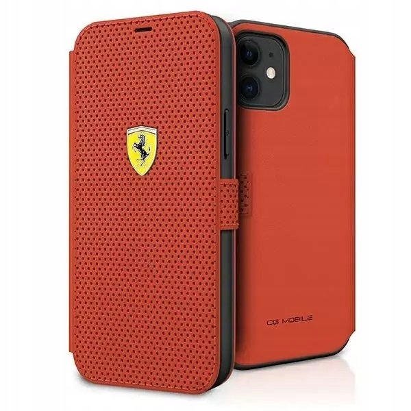 Pouzdro na telefon Ferrari iPhone 12 mini 5,4" červená/červená kniha O