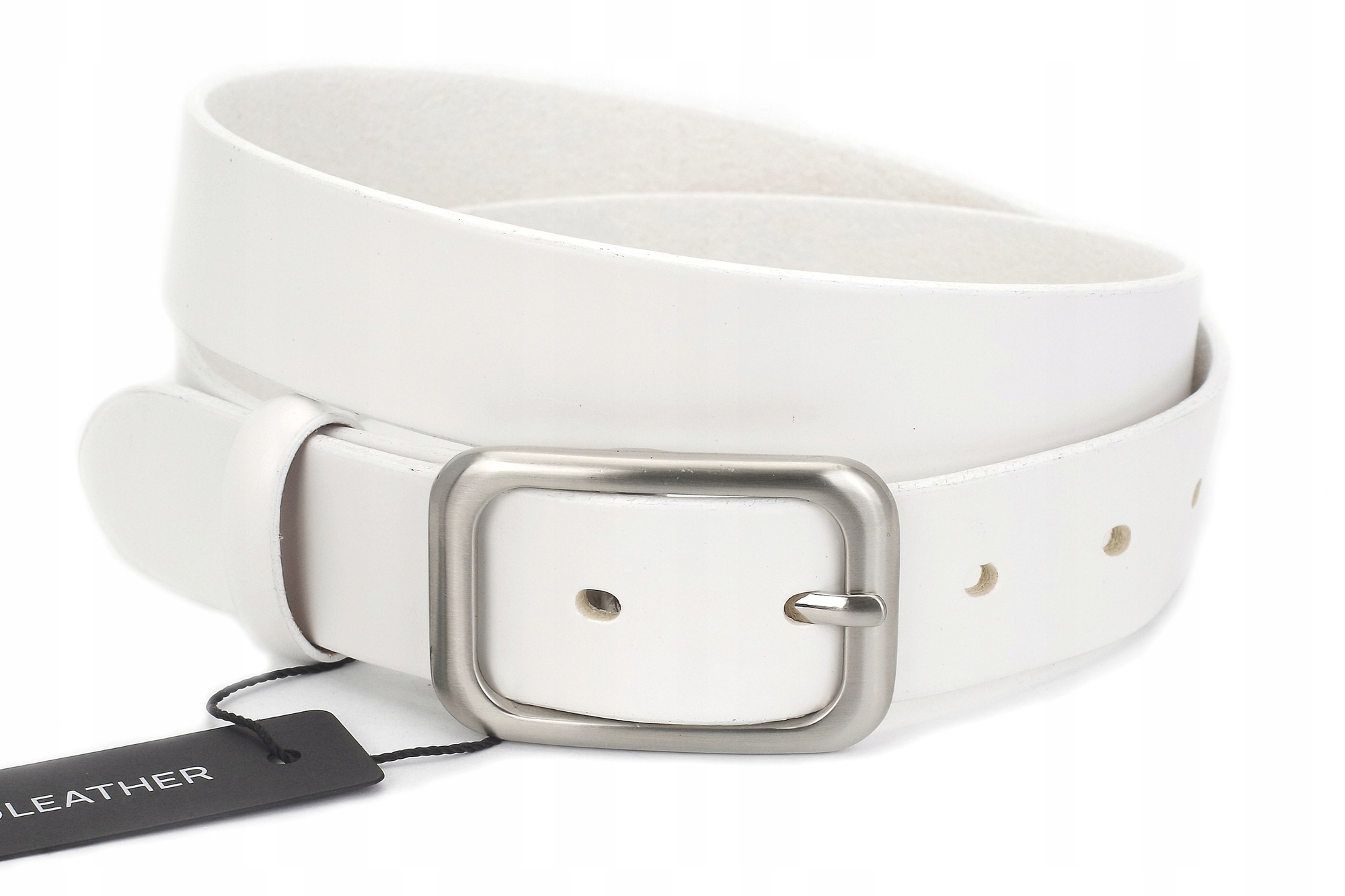 DAMSKI PASEK SKÓRZANY 3 cm SKÓRA Biały F