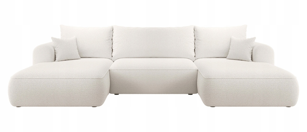 Rohová Sedací Souprava s funkcí spaní Ovo U-tvarovaná, krémová, univerzální