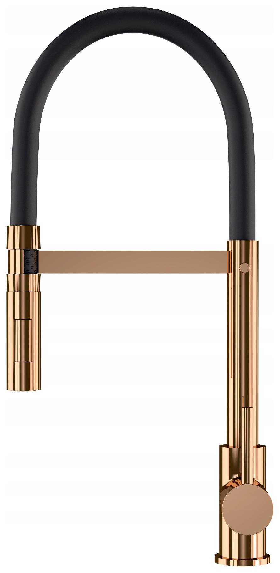 Kuchynská Batéria S Flexibilným Výtokom Ružové Zlato Do Drezu Vento