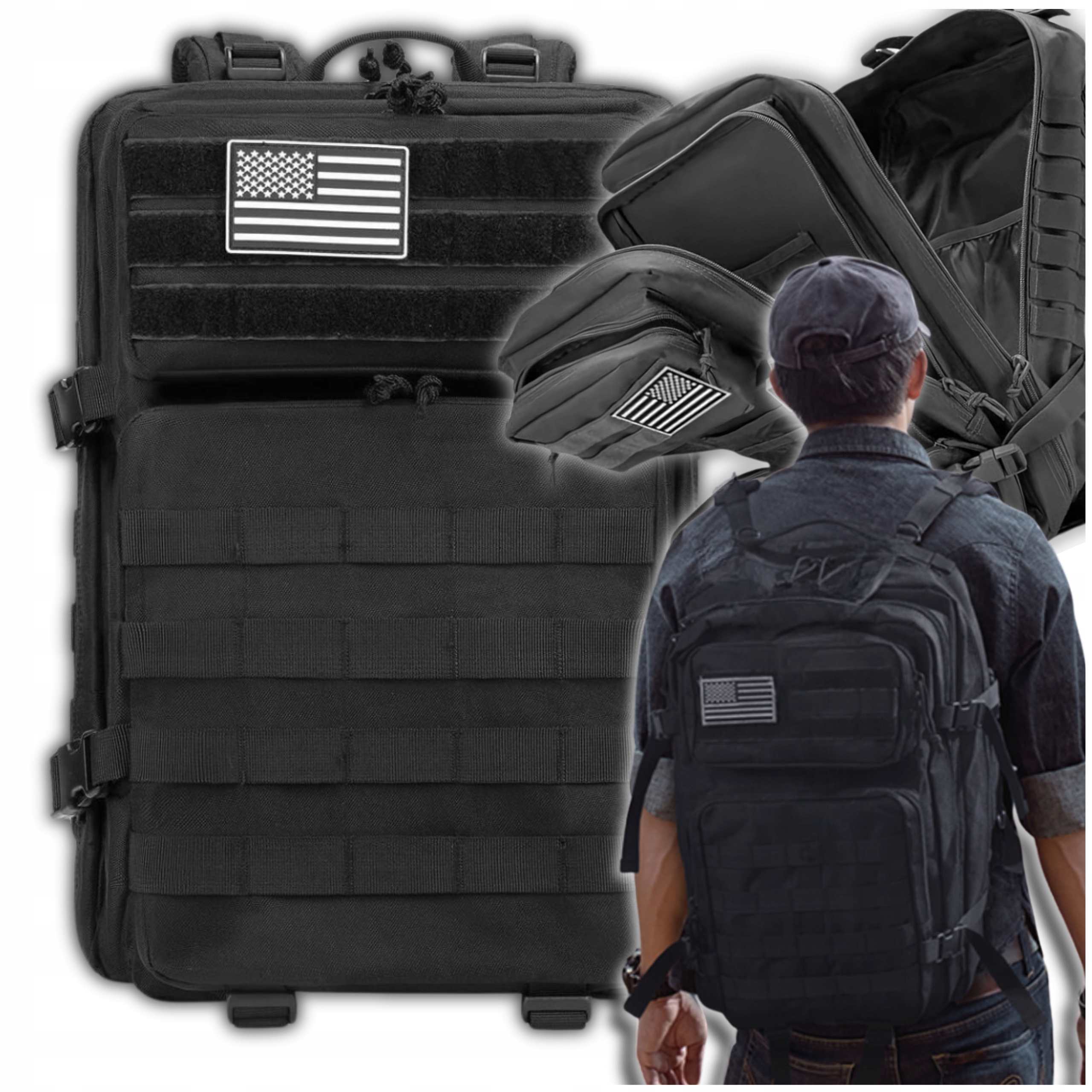 Plecak damski męski szkolny do samolotu szkolny młodzieżowy turystyczny 45L