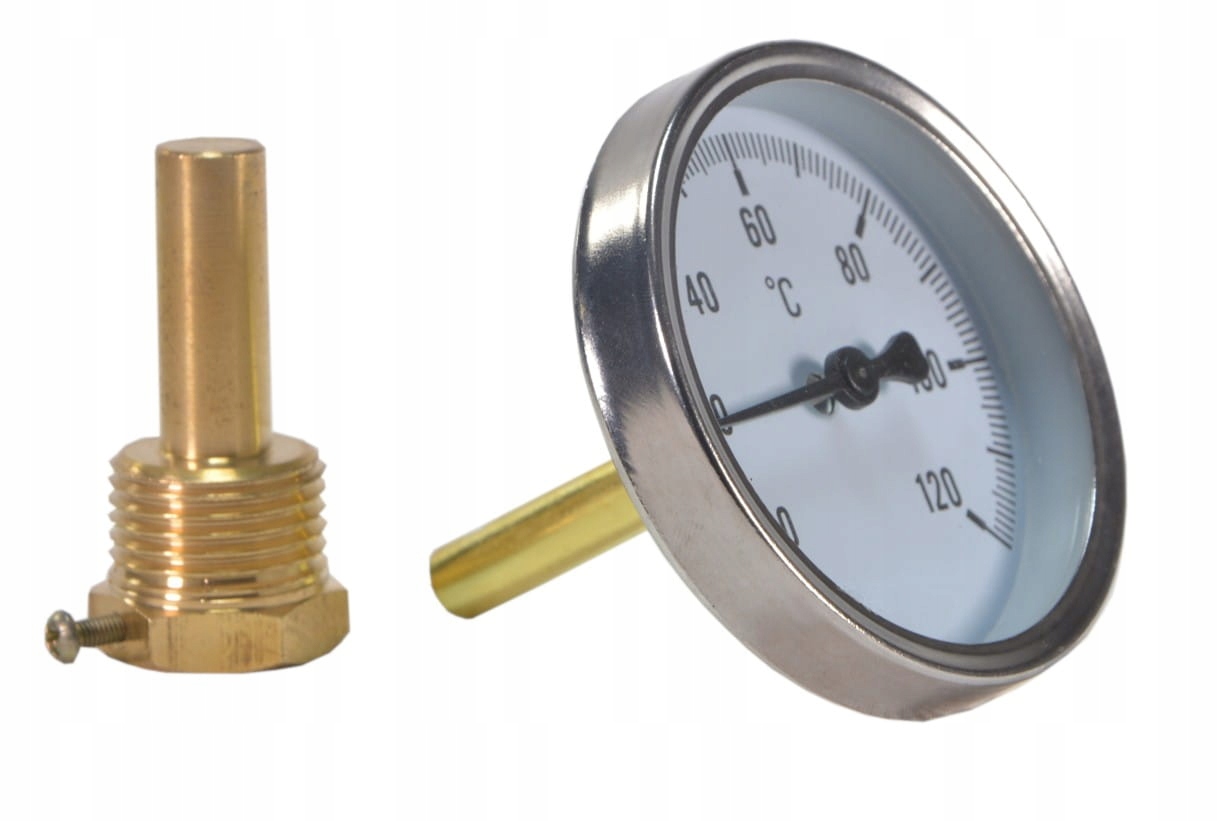 TERMOMETR tarczowy z mufa 0-120°C do destylatora