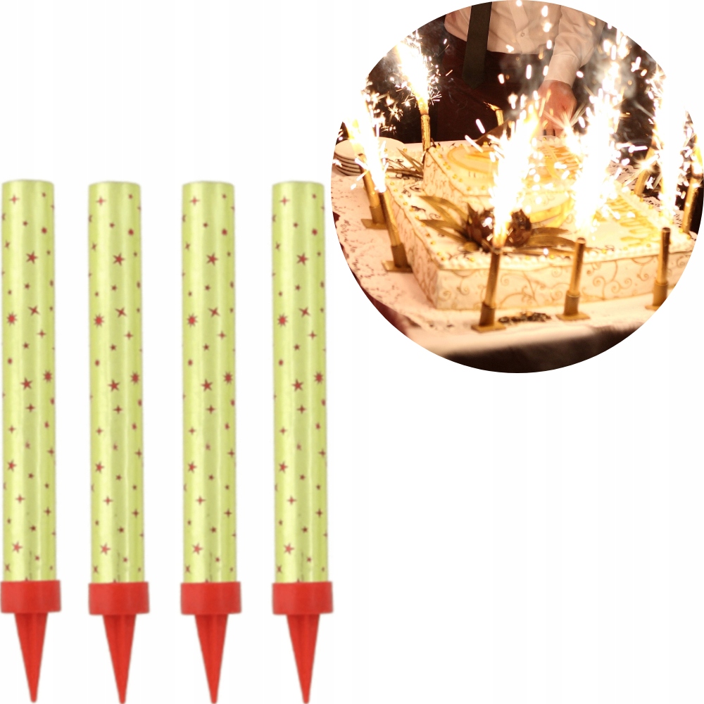 

Fontanny Tortowe Świeczki Na Tort 12CM 4SZTUKI