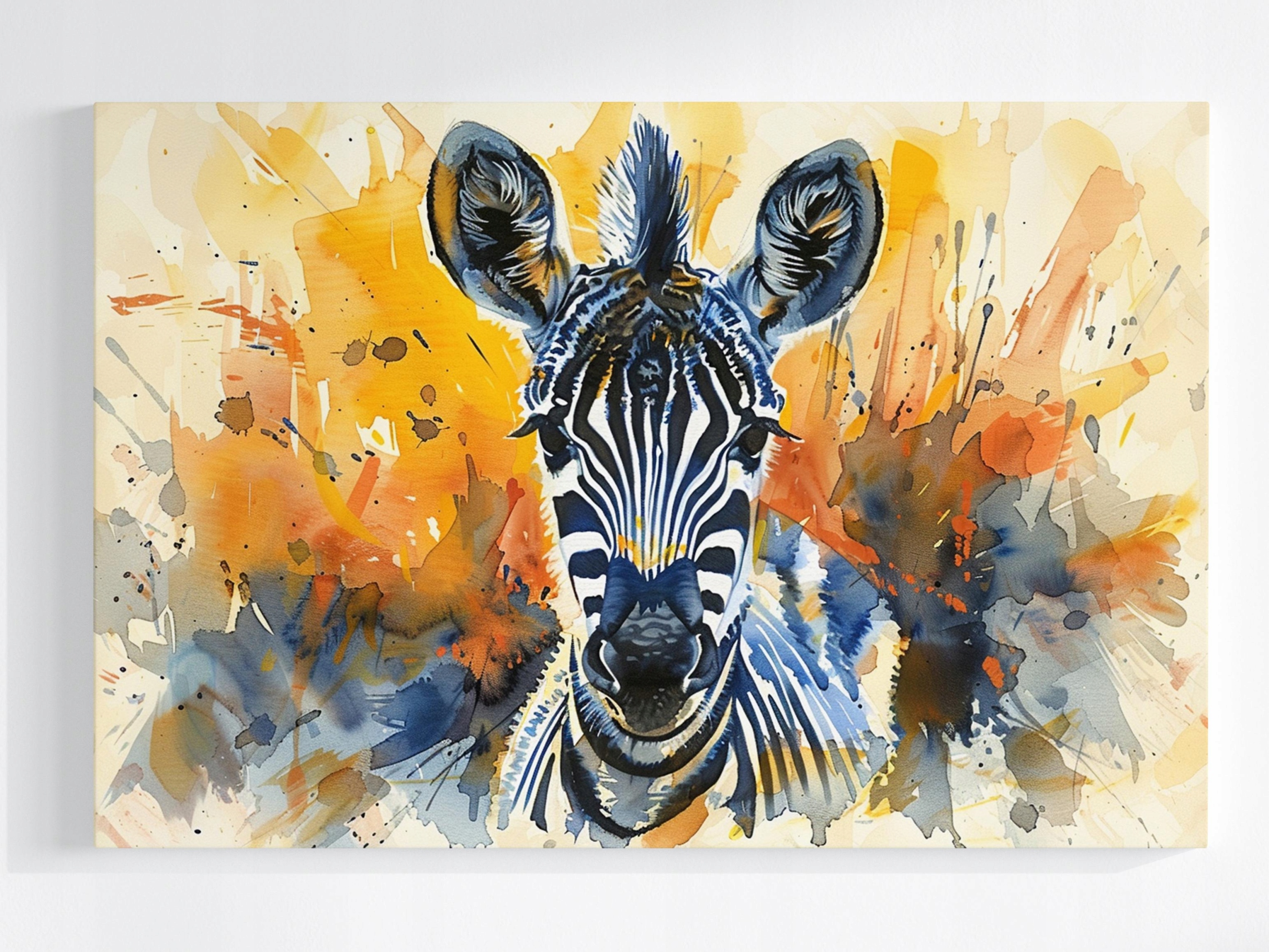 Obraz Na Plátně Canvas Grafika Fauna Zebra Portrét Zvíře Barvy 120x80