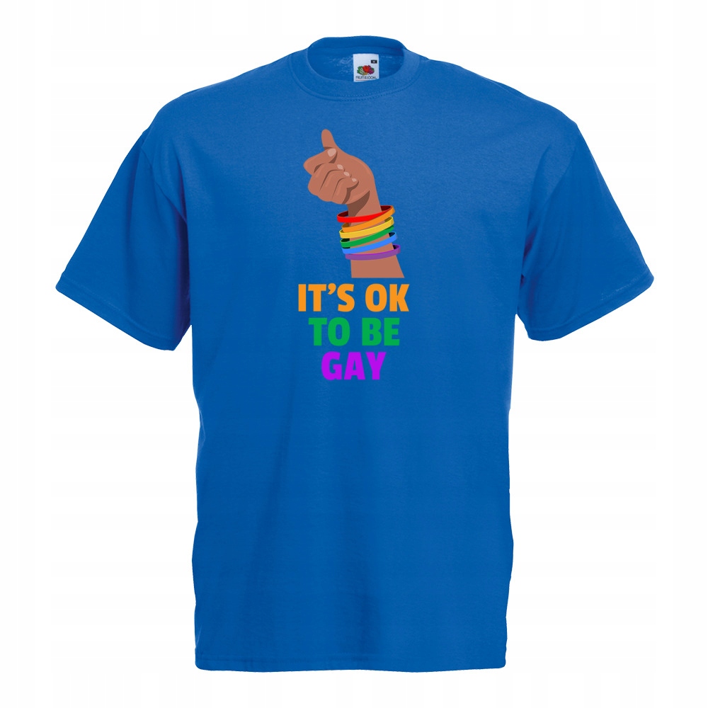 

Koszulka its ok to be gay Lgbt L niebieska
