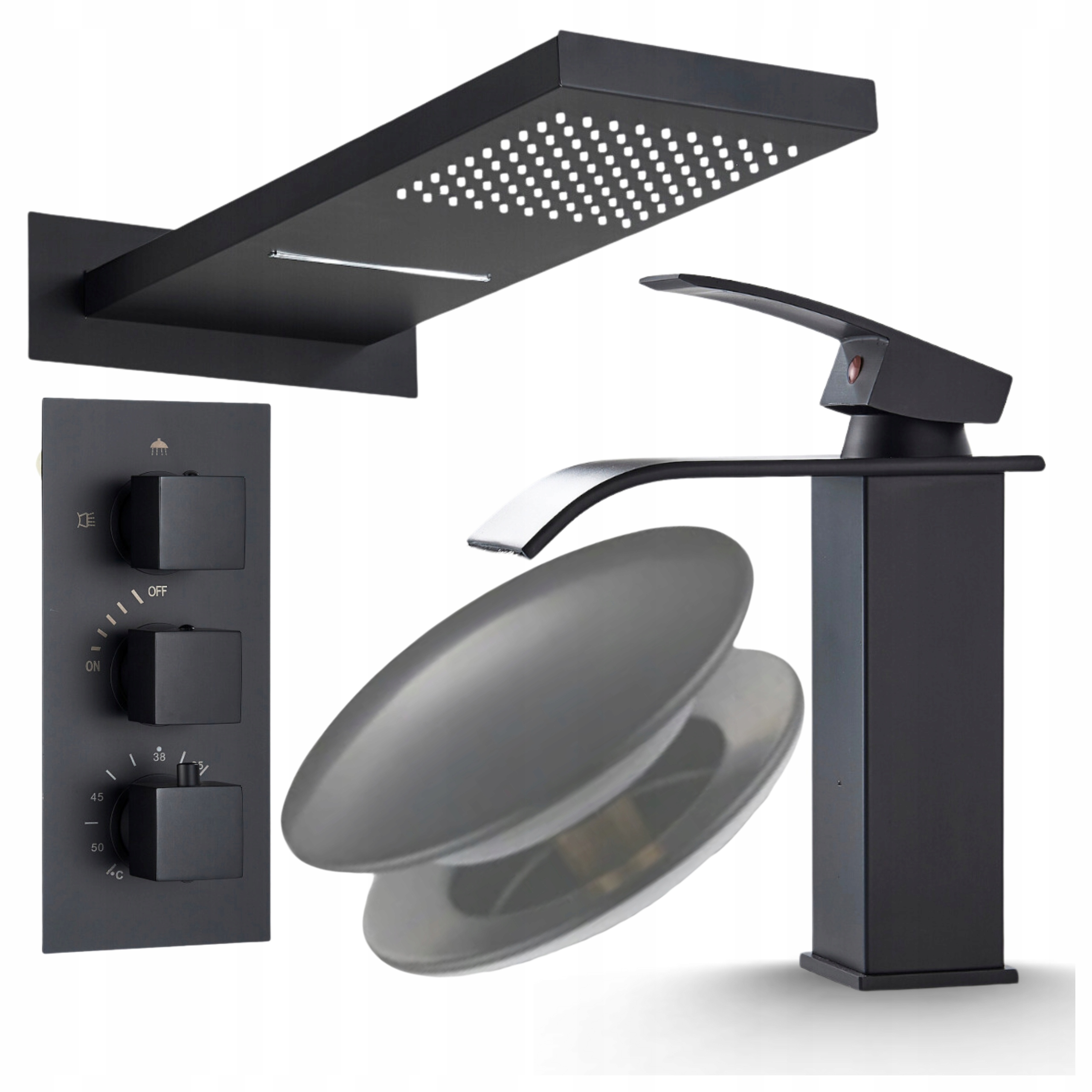 Koupelnová baterie pro umyvadlo Stojící Nízká Baterie Mosaz Vodopád Set