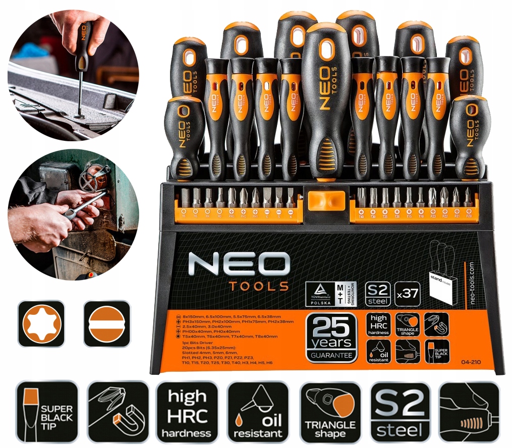 Šroubováky Sada Bitů Neo Tools Velké 37 Dílů