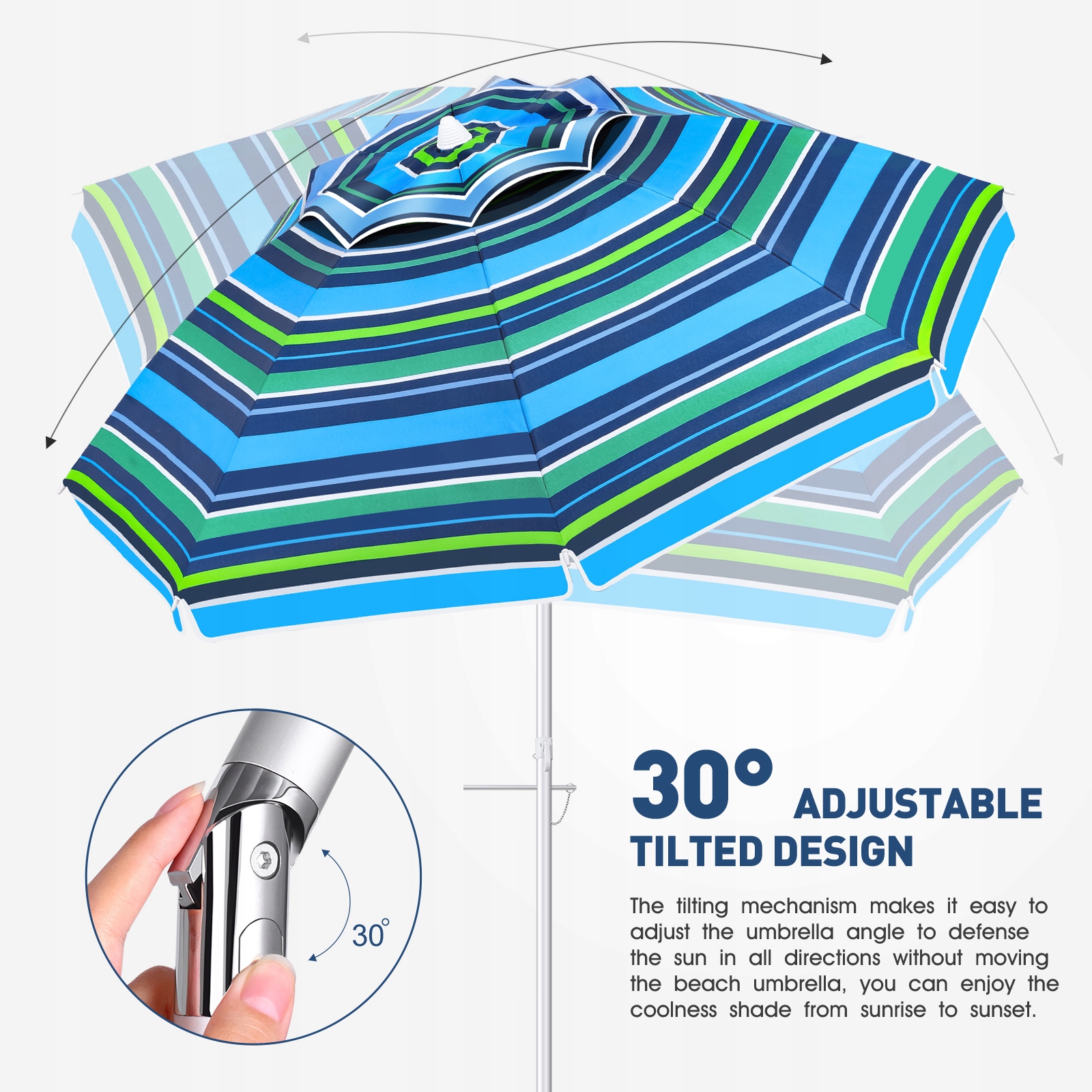 SKŁADANY PARASOL PLAŻOWY OGRODOWY 200cm Model YYX-87DG82