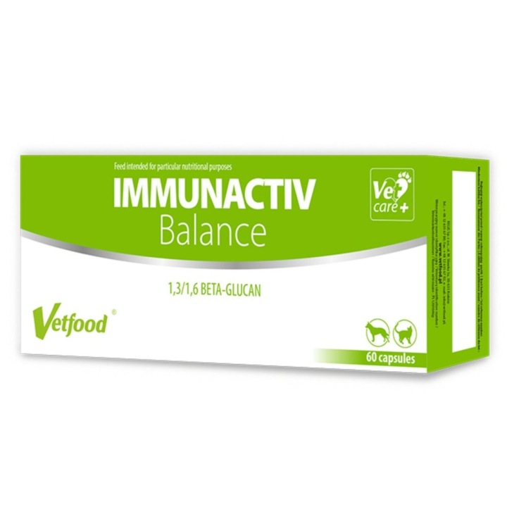 Doplněk stravy pro psa a kočku Vetfood Immunactiv Balance na imunitu 60 kapslí