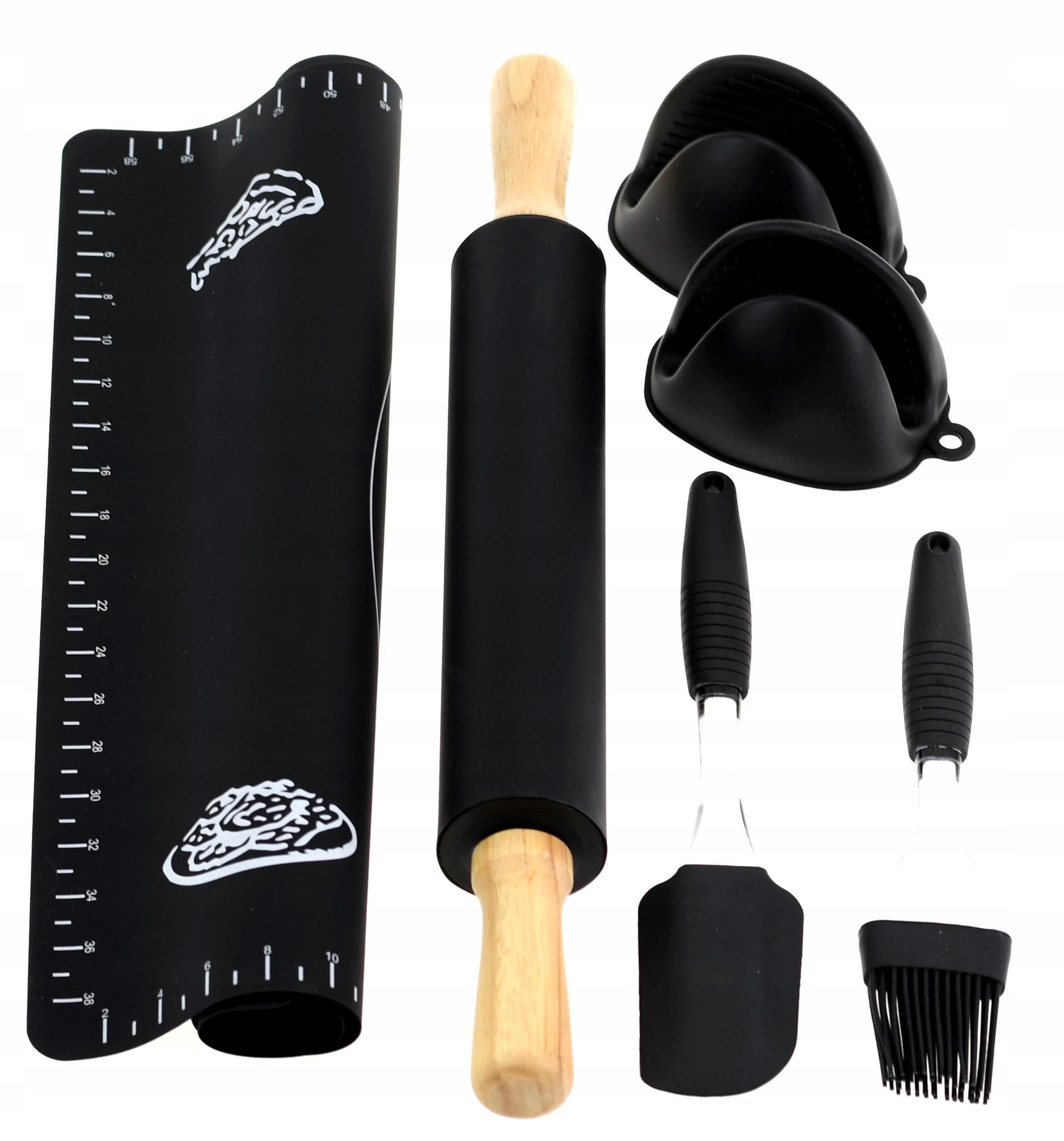 STOLNICA Silikonowa DUŻA Mata WAŁEK PRZYBORY 6el.