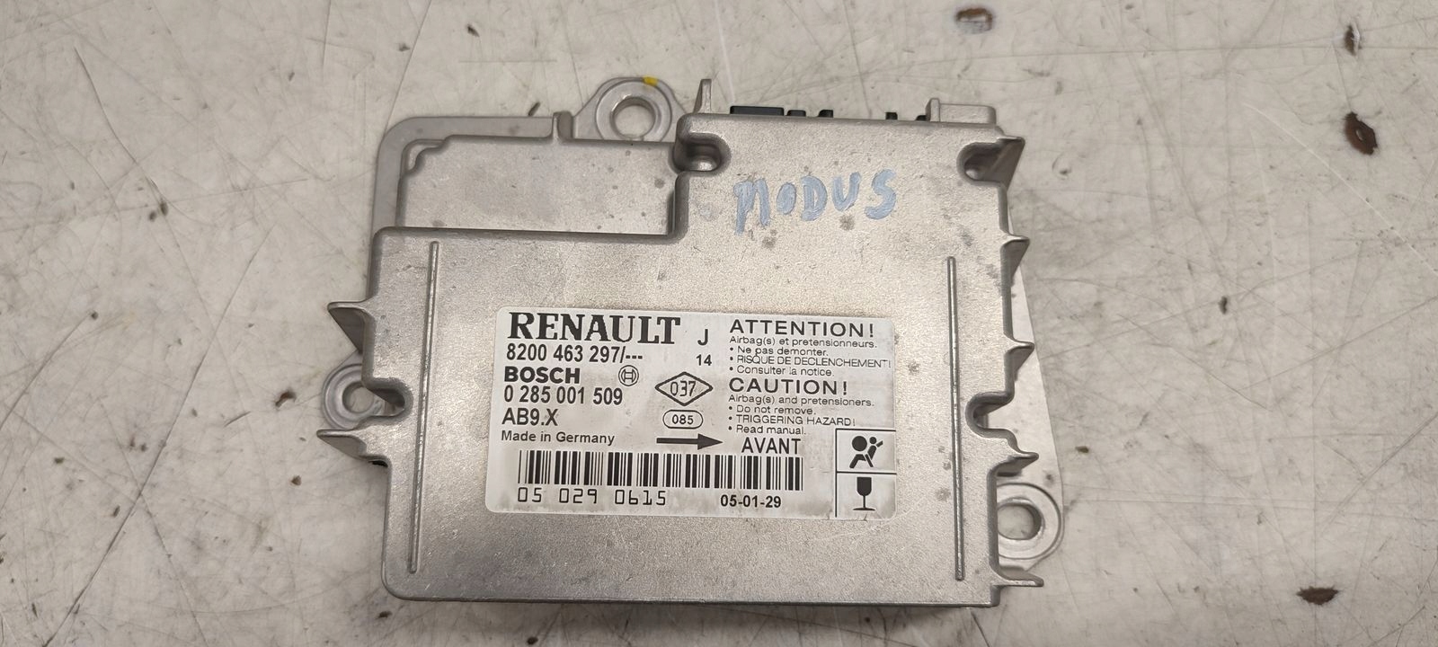 Module Airbag sensor Airbag Renault Modus 1,2 16V