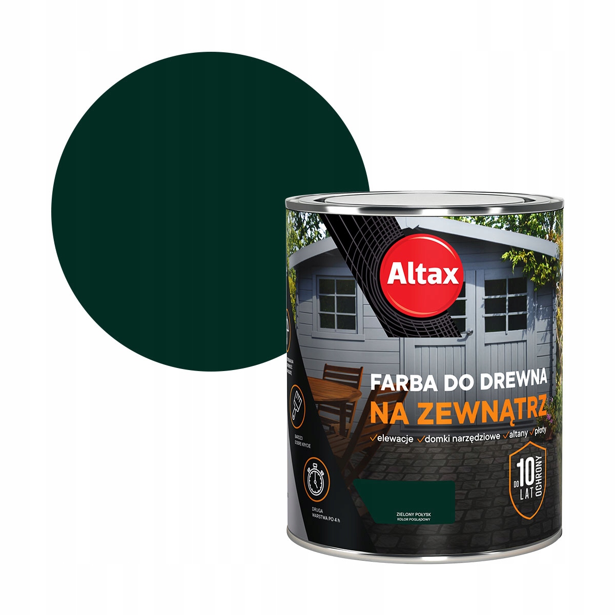 

Altax Farba Do Drewna 0,75L Zielony Połysk