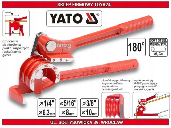 Giętarka do rur rurek przewodów 6-10mm YT-21840 Średnica pracy 6-10 mm
