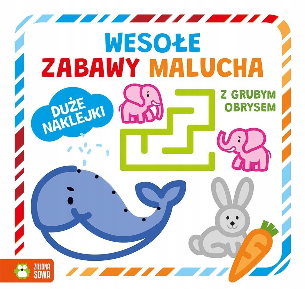 

Wesołe zabawy malucha z grubym obrysem naklejki