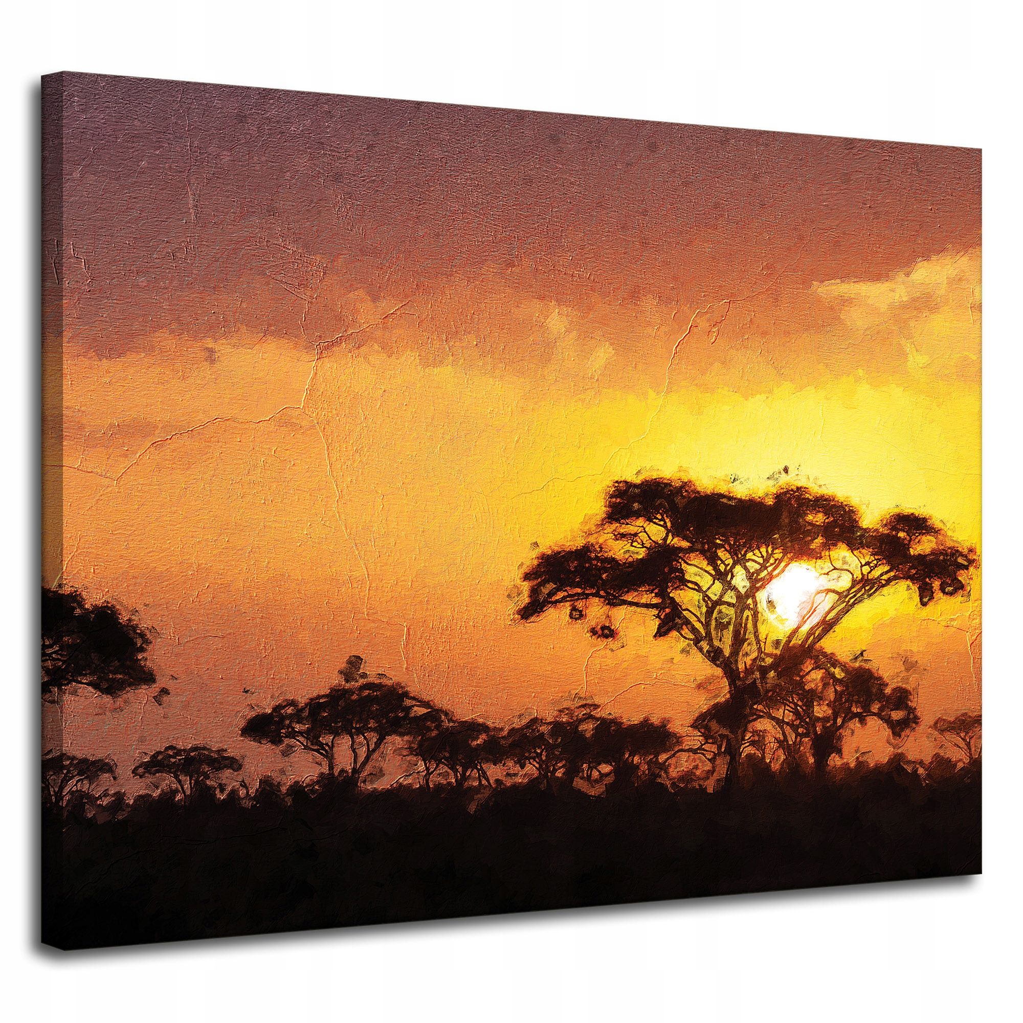 Obraz na plátně Savana Strom Západ Slunce 100x80 cm Ideální jako dárek