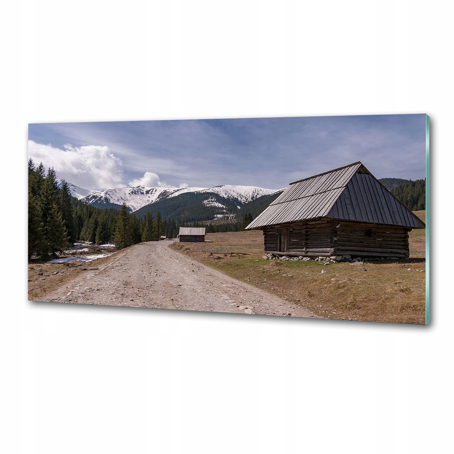 Panel do kuchyne Domček v horách 125 x 50 cm Lepidlo