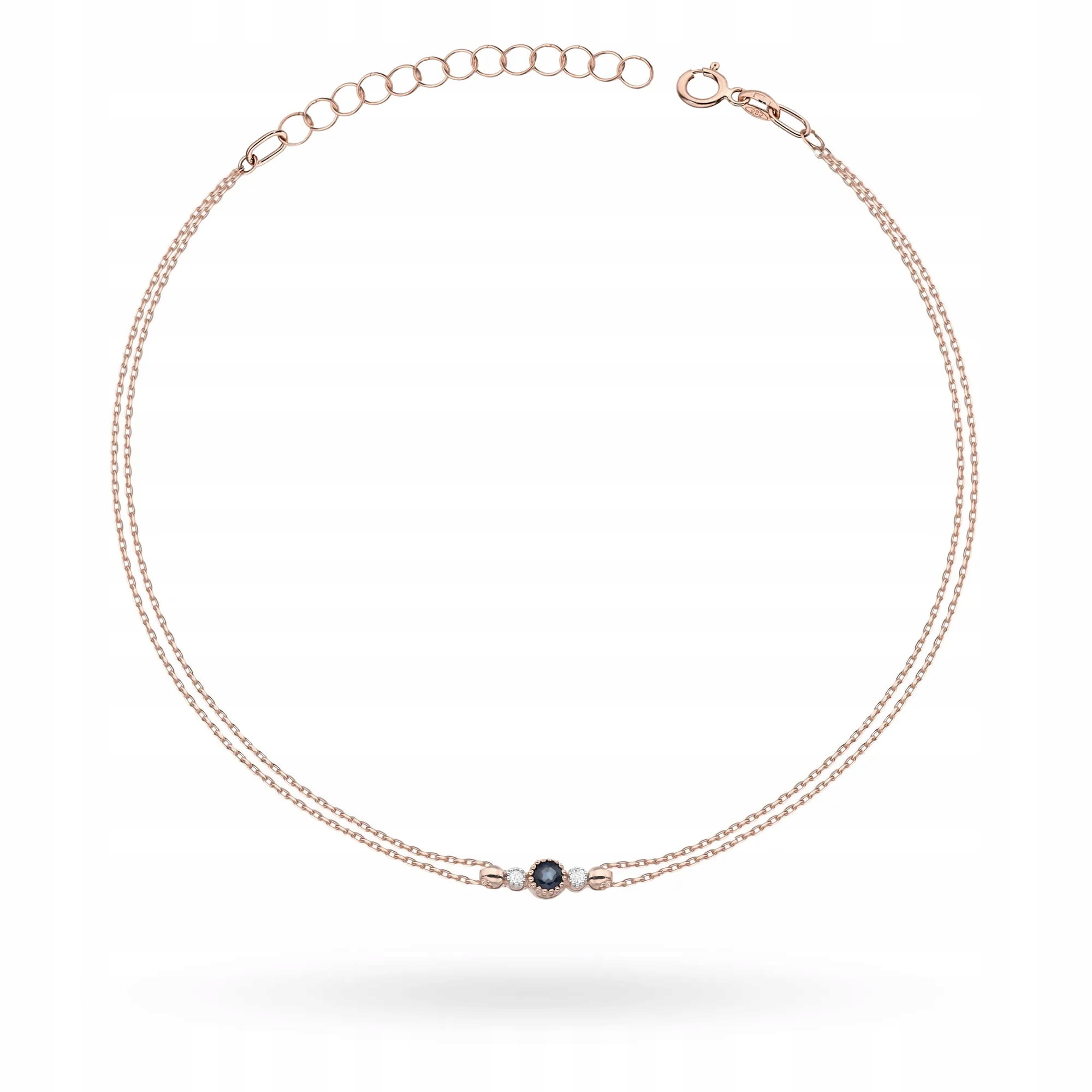Bransoletka Szafir 0,15ct różowe złoto pr. 585