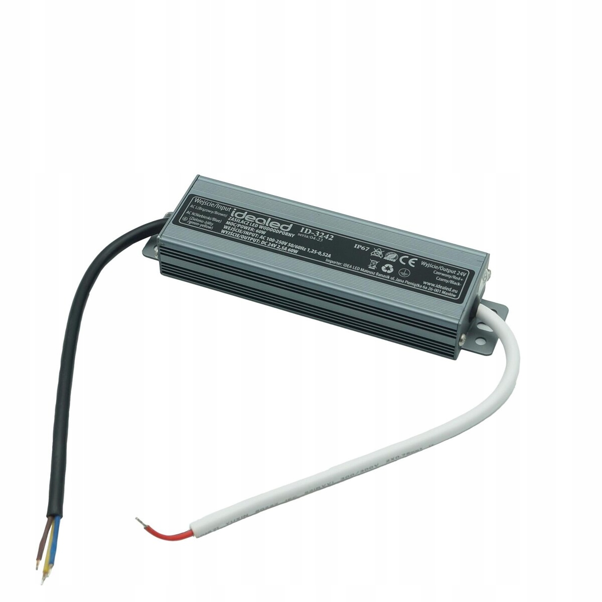 Zasilacz slim do zasilania taśm LED 24V 60W IP67