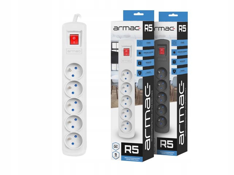 

Przedłużacz Listwa Zasilająca Kabel 5 Gniazd 5M