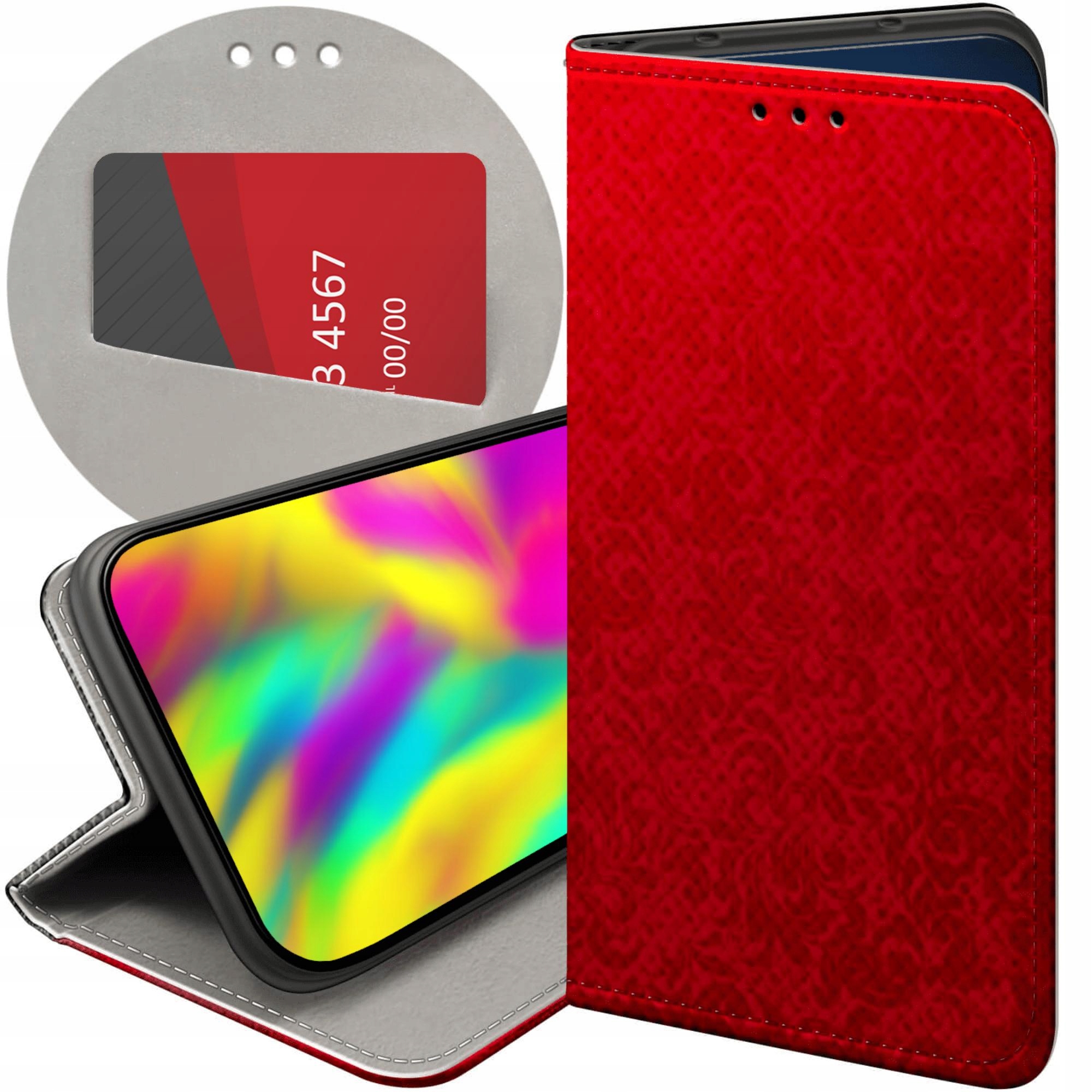 Etui Z Klapką Do Google Pixel 9A Czerwone Serca Róże Futerał Case