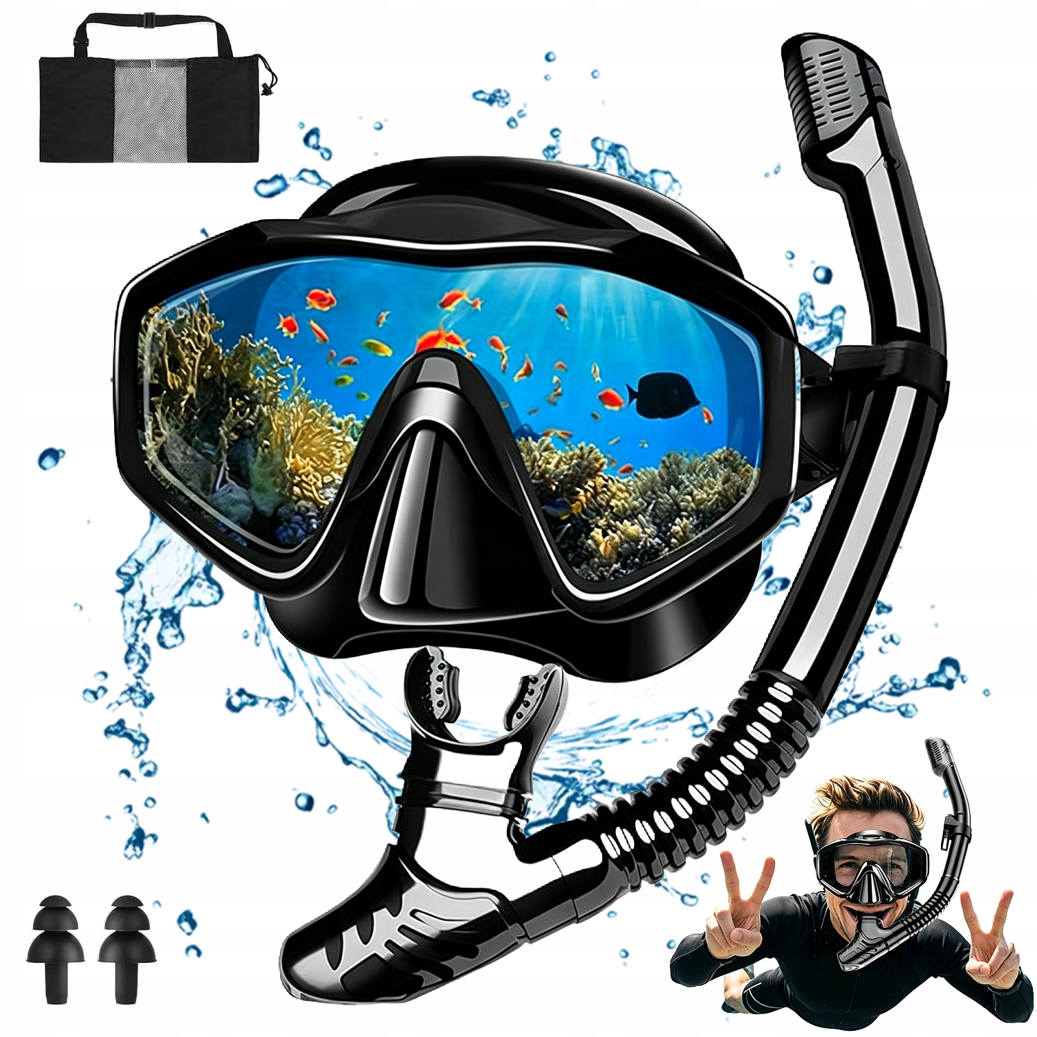 Zestaw Maska I Fajka Do Nurkowania Okulary I Rurka Do Snorkelingu Widok 180
