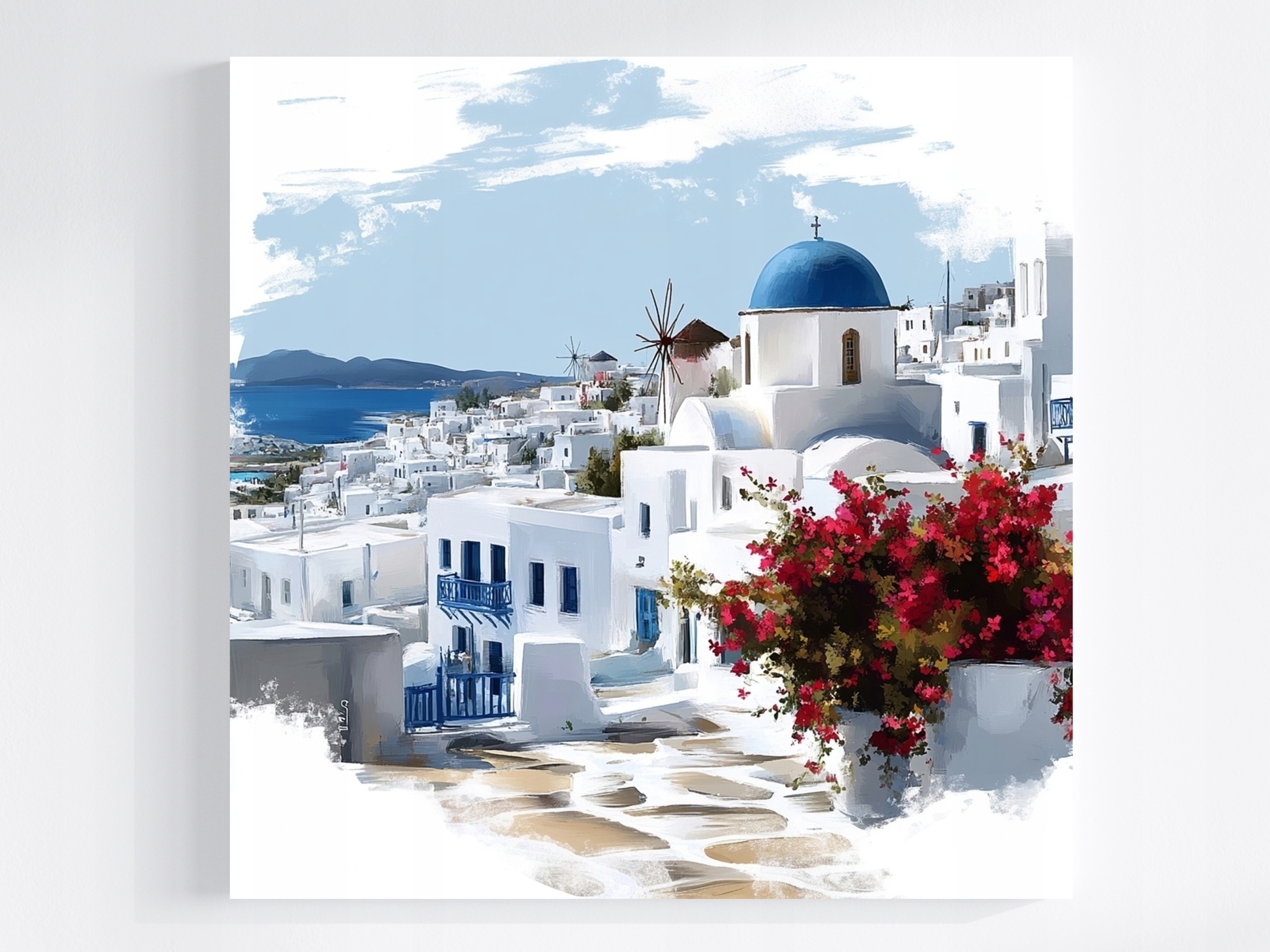 Obraz Na Plátně Canvas Krajina Řecko Mykonos Město Ostrov Léto 80x80