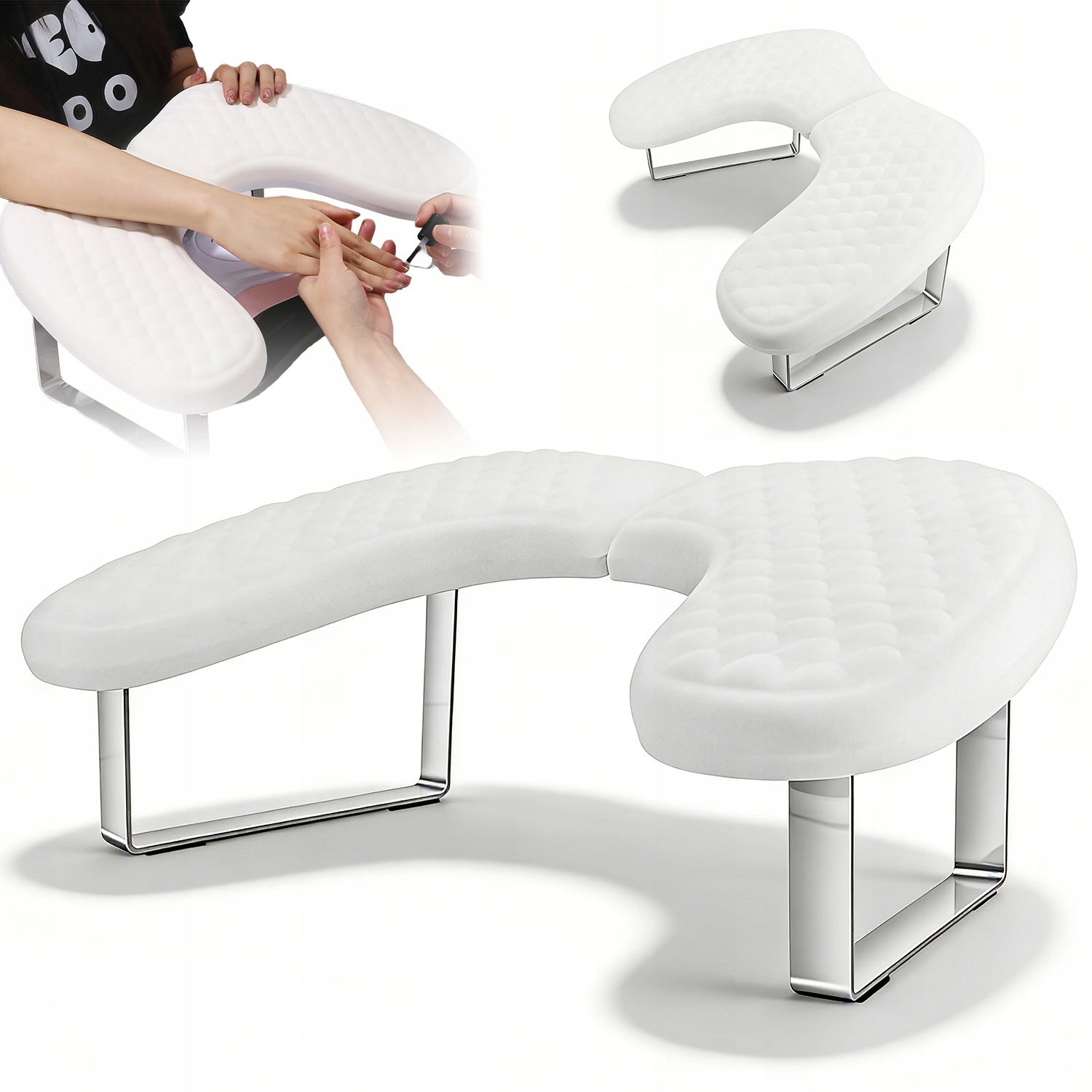 Podkładka Pod Dłoń Poduszka Podpórka Manicure Pedicure Podłokietnik Biała
