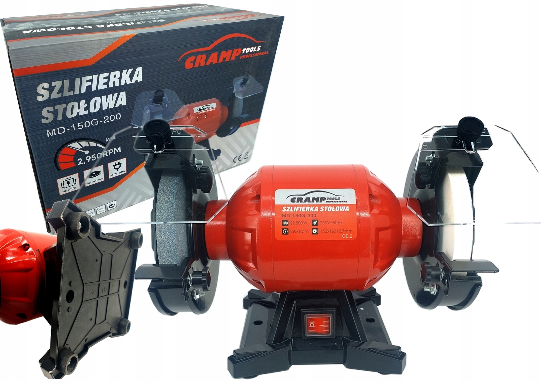 Cramp MD150G Szlifierka Stołowa Kamieniowa Ostrzałka Do Noży 150MM 800W