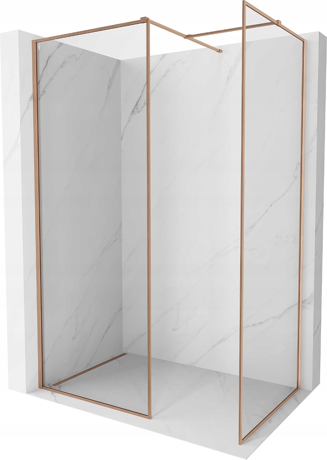 Mexen Kioto-f Ścianka Prysznicowa Walk-in Ramka 160x110 Miedź