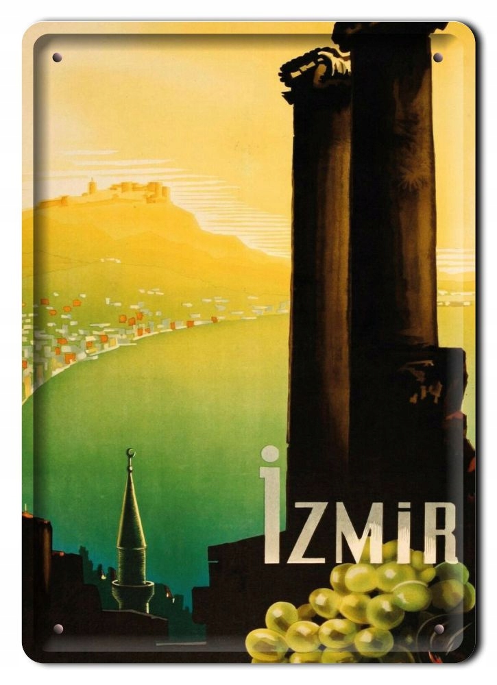 Izmir Plakat Metalowy Szyld Obrazek Retro #21205