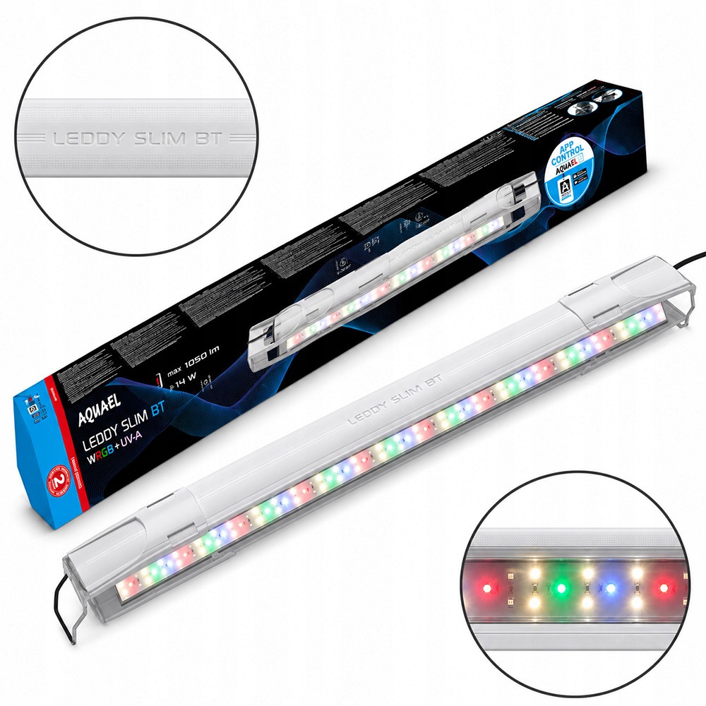 Aquael Leddy Slim Bt 460 14W Bílá Led lampa Wrgb+uv pro akvárium 40-60 cm