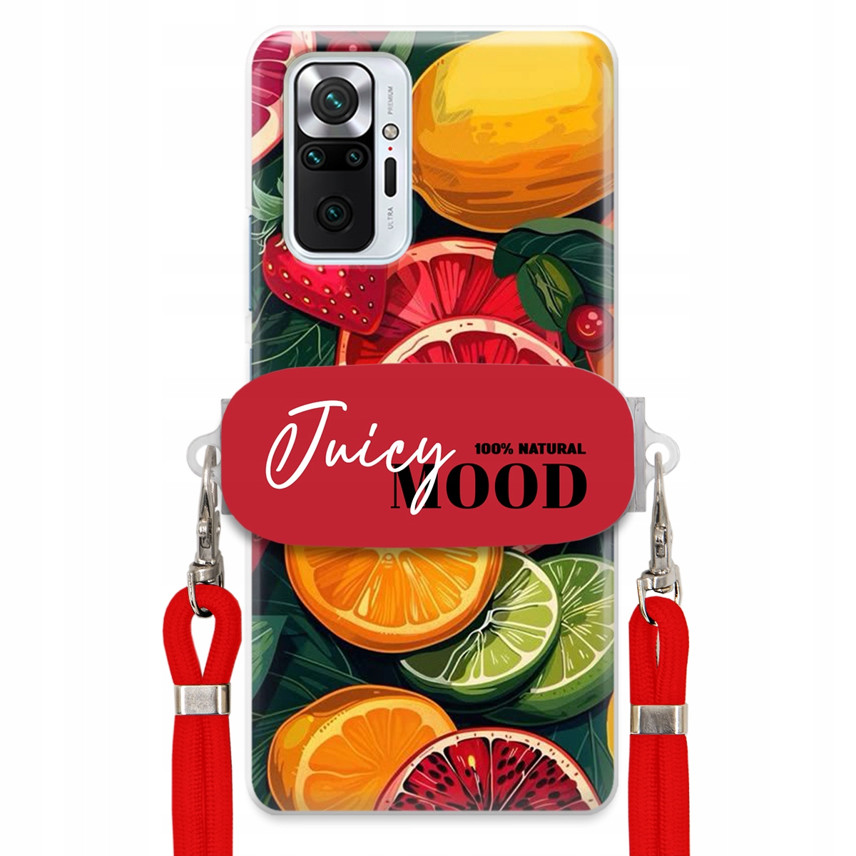 Pouzdro pro Xiaomi Redmi Note 10 Pro Max Červené vodítko držák Juice Mood