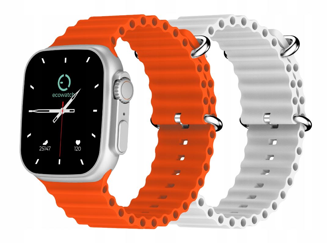 Smartwatch Maxcom Ecowatch 2 EW02 Sr Zegarek sportowy 2 paski Pulsoksymetr