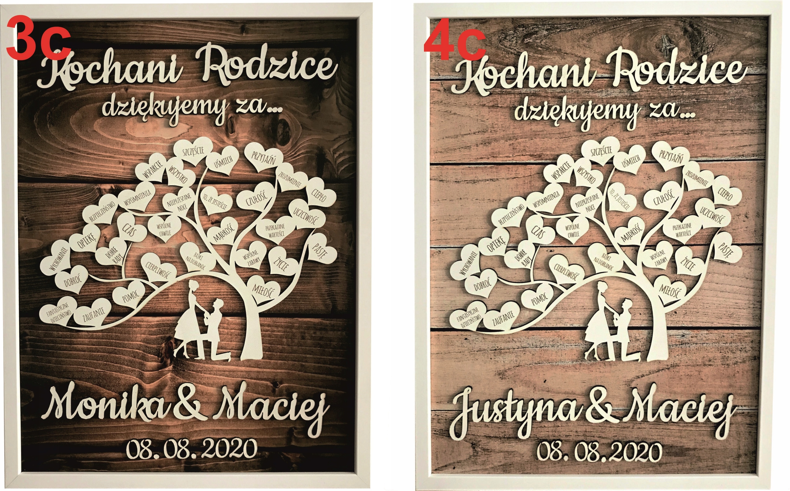 PODZIĘKOWANIE DLA RODZICÓW NA ŚLUB WESELE PREZENT MAMY TATY PAMIĄTKA DUŻA Szerokość produktu 33 cm