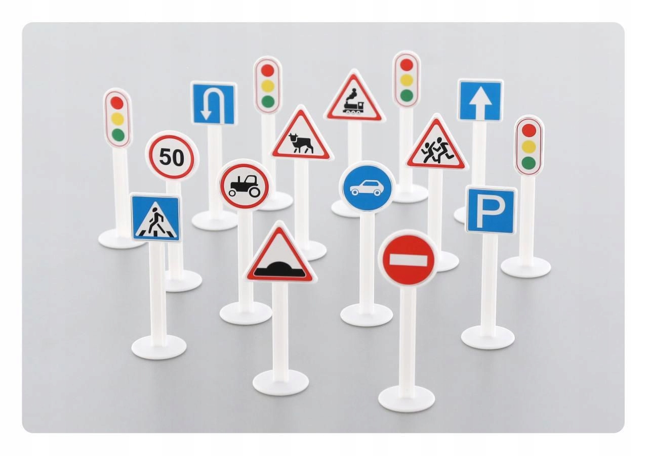 ZESTAW ZNAKÓW DROGOWYCH 16 ELEMENTÓW