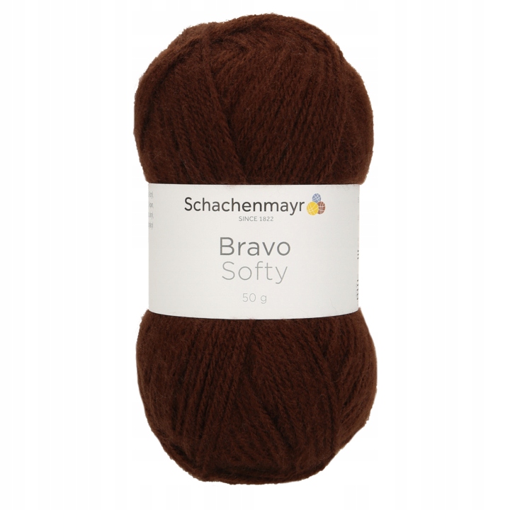 50g włóczka akryl Bravo Softy ciemnobrązowa 281