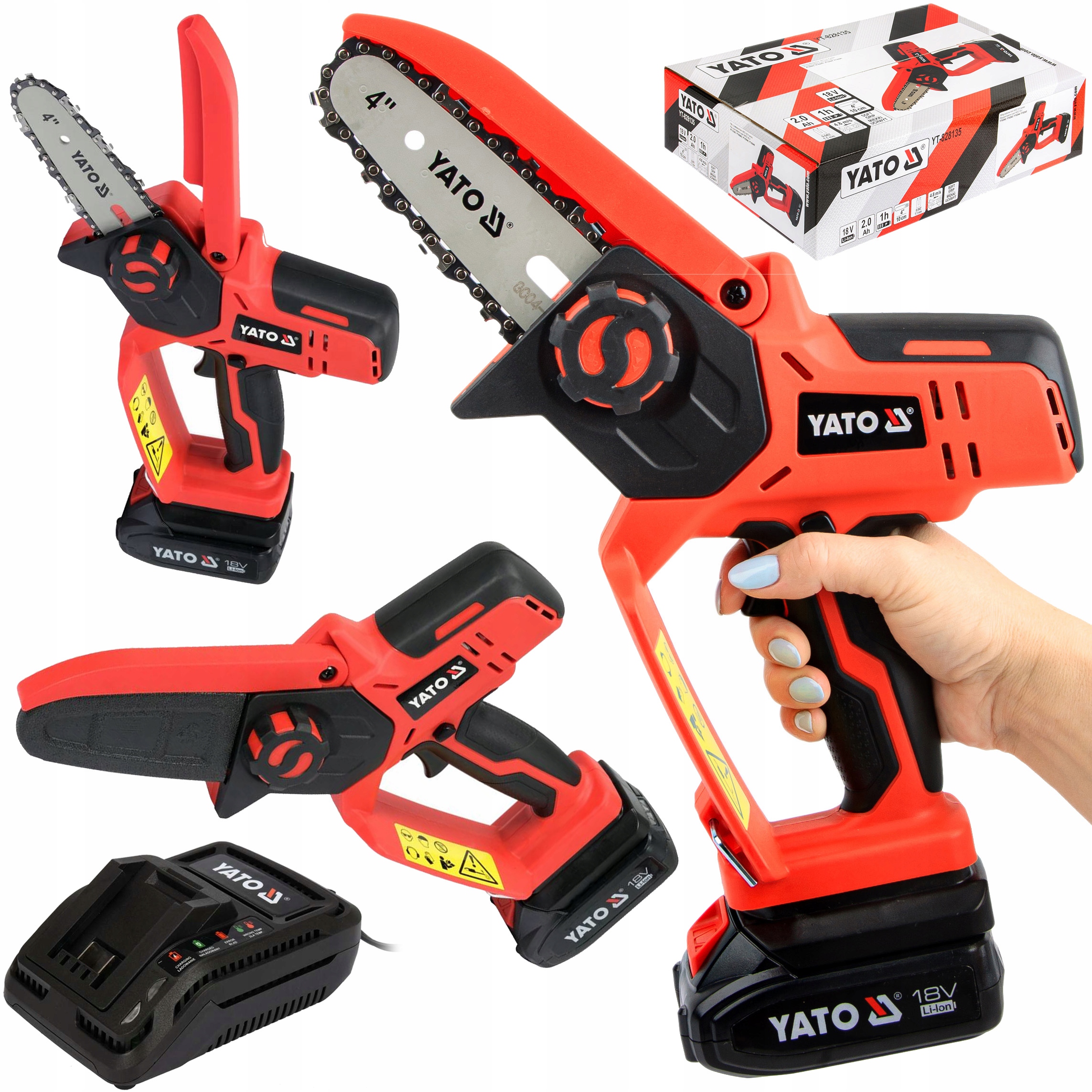 Piła Łańcuchowa Mała 4" 18V 2AH Yato YT-828135
