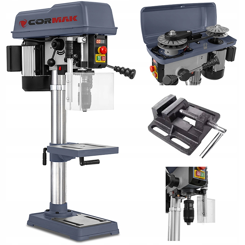 Wiertarka Stołowa Słupowa Do Metalu Cormak Z7016A Vario Laser Led 16MM