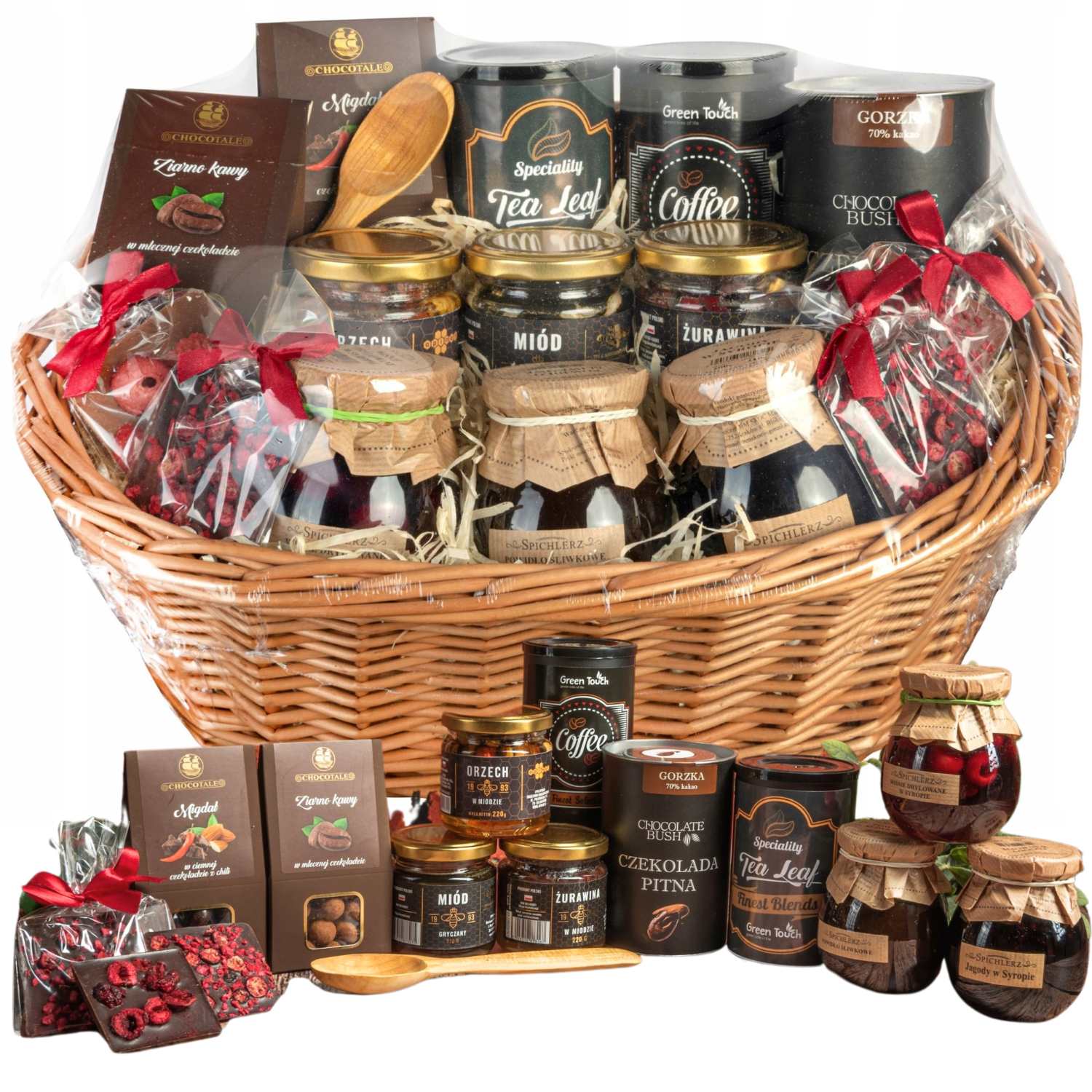 Dárkový Koš Velký Hotový Set Čajů Zavařeniny Dárek Na Velikonoce