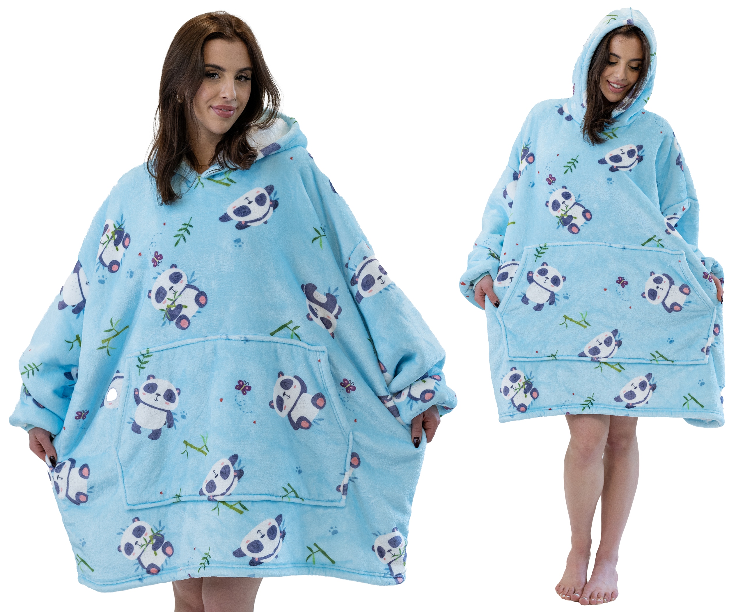 Koc Bluza Gruba Kocobluza Oversize Futrzak XXL Pandy 460 Gsm Aż 1,3 kg