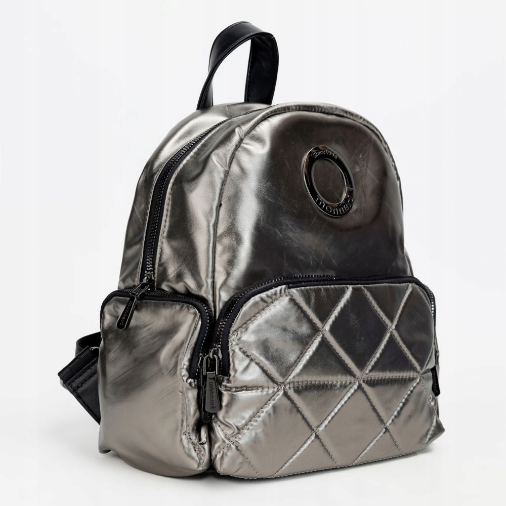 Elegantní Batoh S Ozdobným Logem Monnari Na Zip, Prošívaná Kapsa