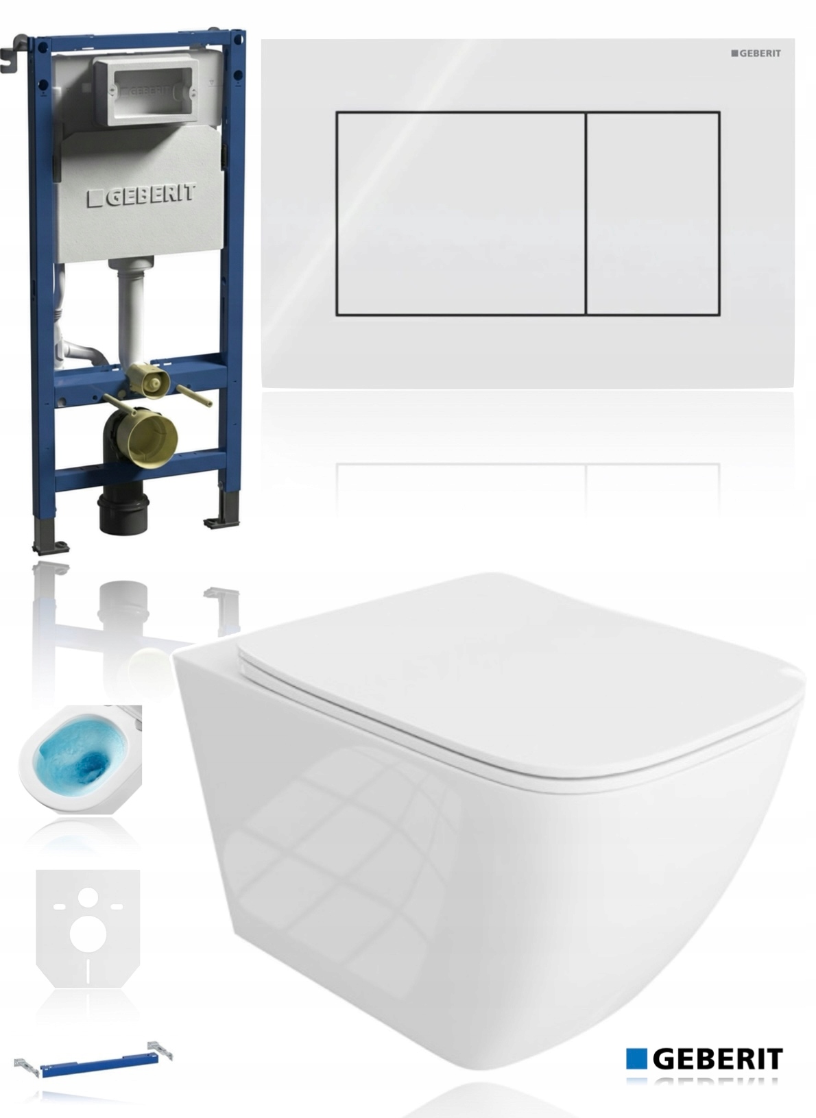 Geberit Delta UP100 stelaż Wc miska wirowa tornado przycisk Biały Połysk