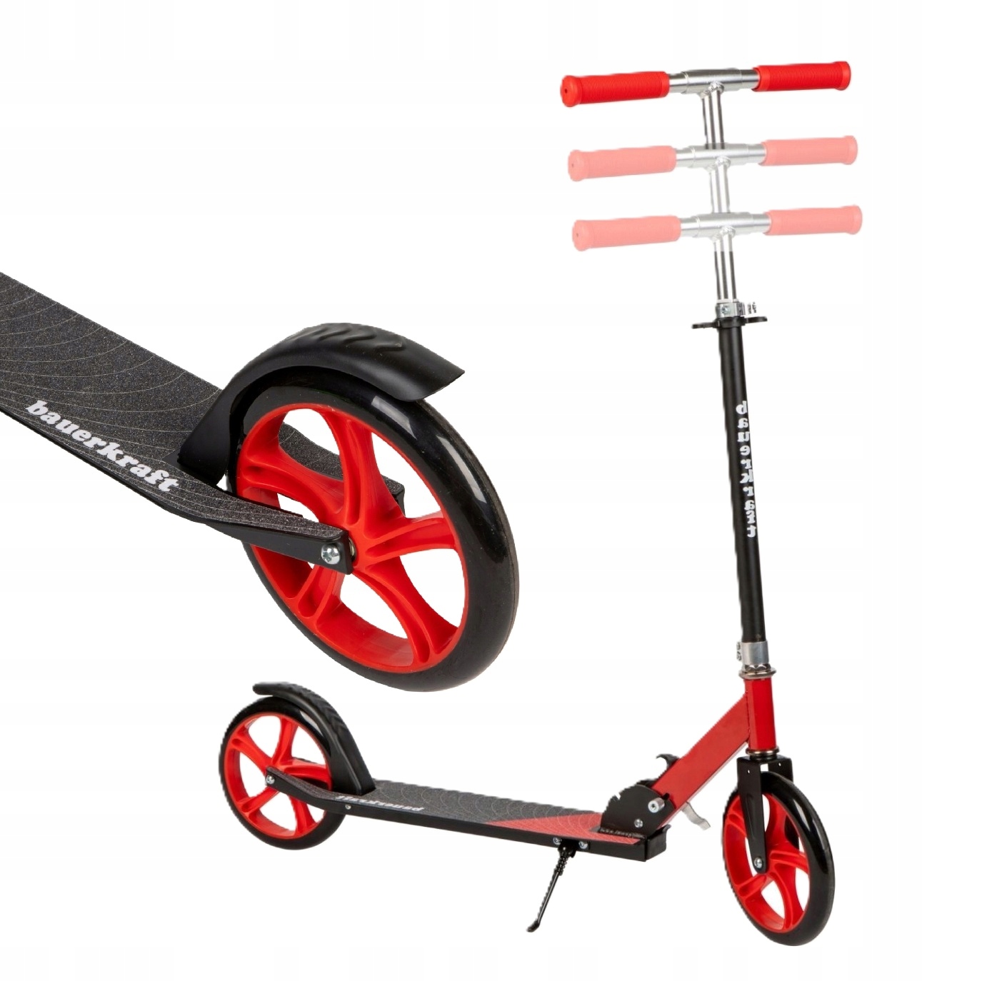 Hulajnoga Składana Regulacja Wysokości 85,5-95,5CM Koła 200MM Czerwony