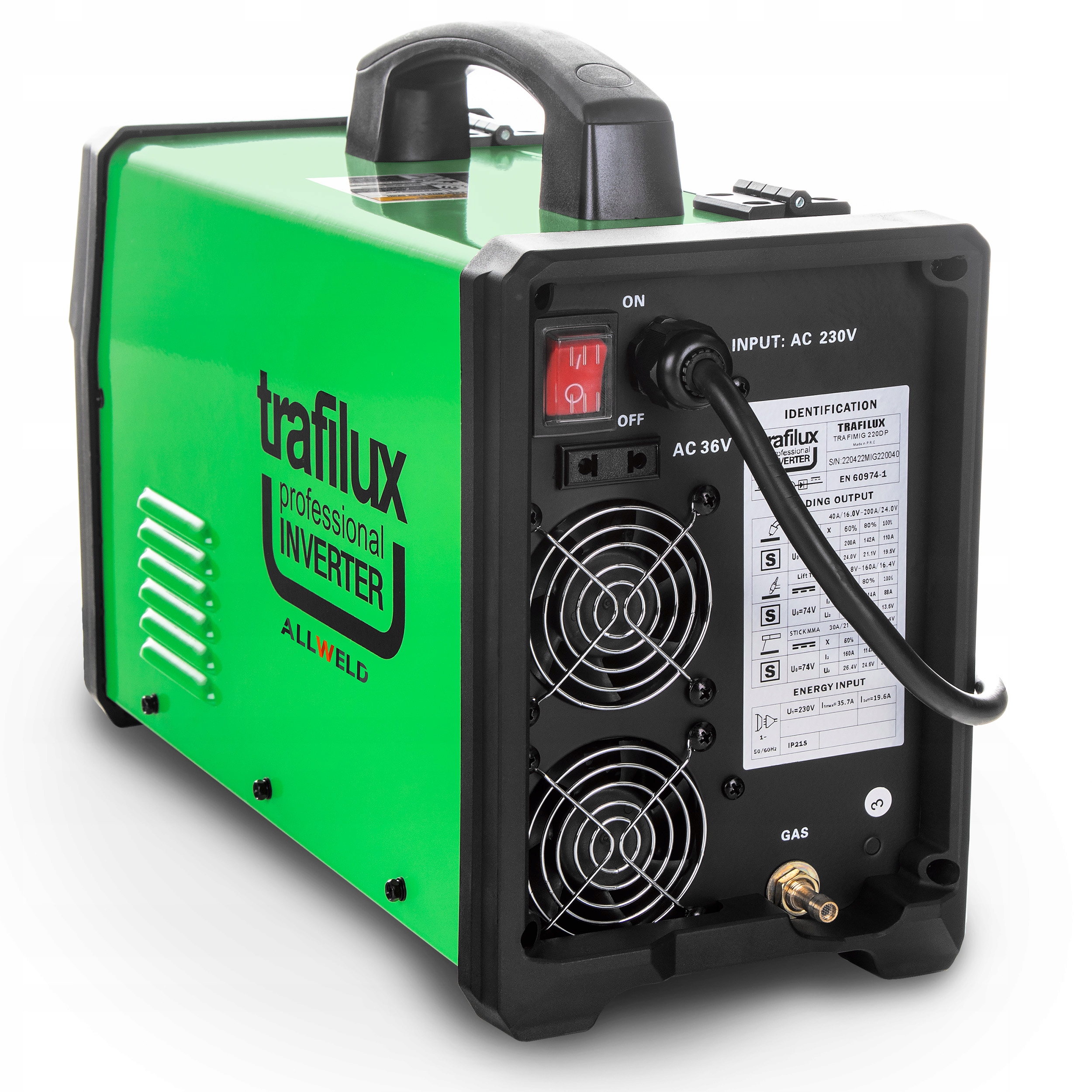 SPAWARKA INWERTOROWA INWERTER TRAFILUX MIG 220 DUAL PULS MMA TIG 200A 230V Rodzaj półautomat spawalniczy