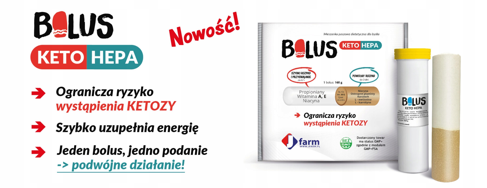 Bolus Keto-hepa 4 x 160 g JFarm na ketozę regeneracja i wspomaganie wątroby