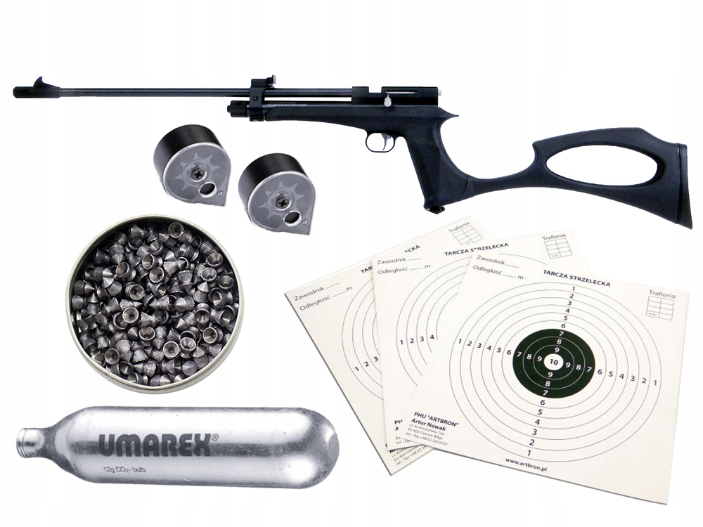 Wiatrówka pistolet i karabinek CO2 Artemis CP2 kal. 4,5 mm czarny gratisy