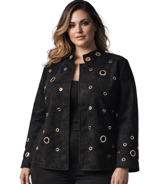 Bunda typu boxy s ozdobnými očky-cvočky unisize