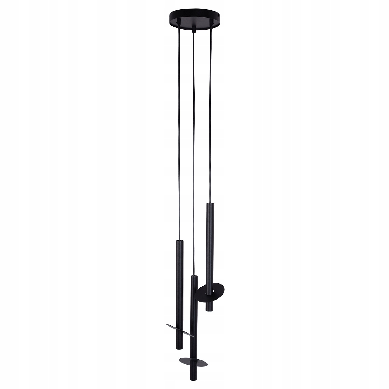 Závěsná lampa trojitá kulatá černá 3 tuby do obývacího pokoje jídelny Sigma