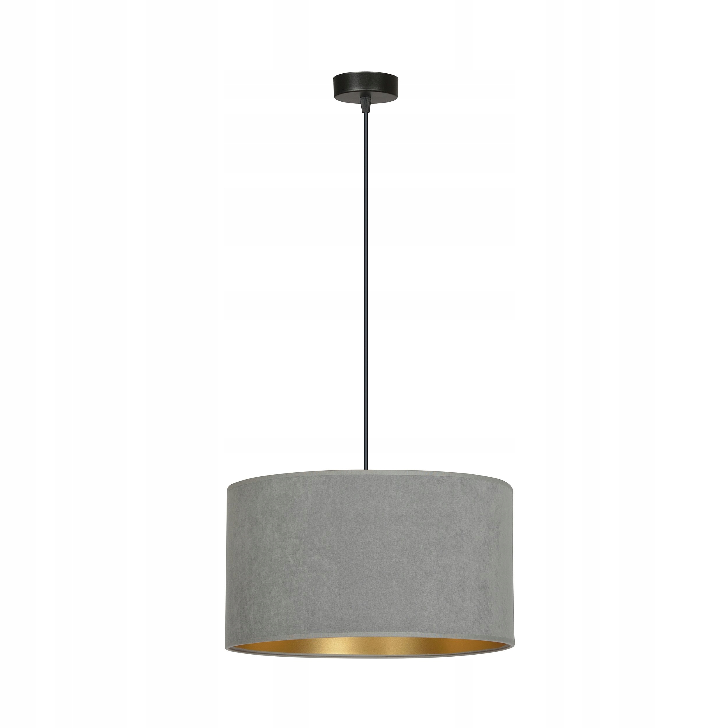 Závěsná lampa v klasickém stylu nad stolek v obývacím pokoji Hilde šedá/zlatá
