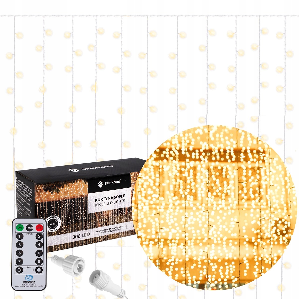 

Girlanda Sople Kurtyna Gwiazda 306LED 3x3m Biały